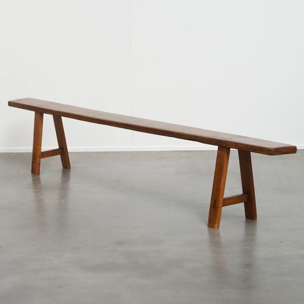 Tijdloze antieke Franse hal bank/ bankje voor aan de eettafel met prachtige kleuren