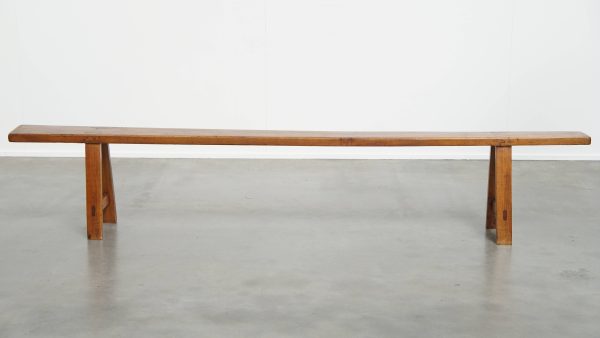 Tijdloze antieke Franse hal bank/ bankje voor aan de eettafel met prachtige kleuren - Afbeelding 4