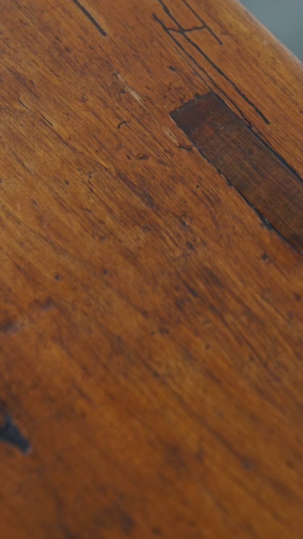 Tijdloze antieke Franse hal bank/ bankje voor aan de eettafel met prachtige kleuren - Afbeelding 14