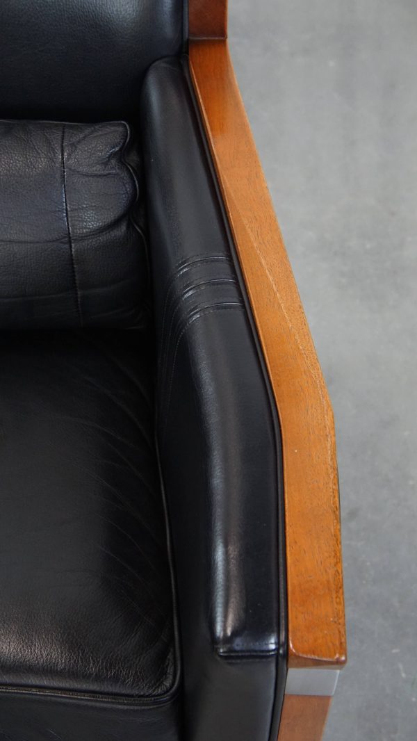 In goede staat verkerende zwarte Art Deco Schuitema design fauteuil uit de Decoforma serie - Afbeelding 8