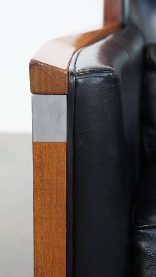 In goede staat verkerende zwarte Art Deco Schuitema design fauteuil uit de Decoforma serie - Afbeelding 9