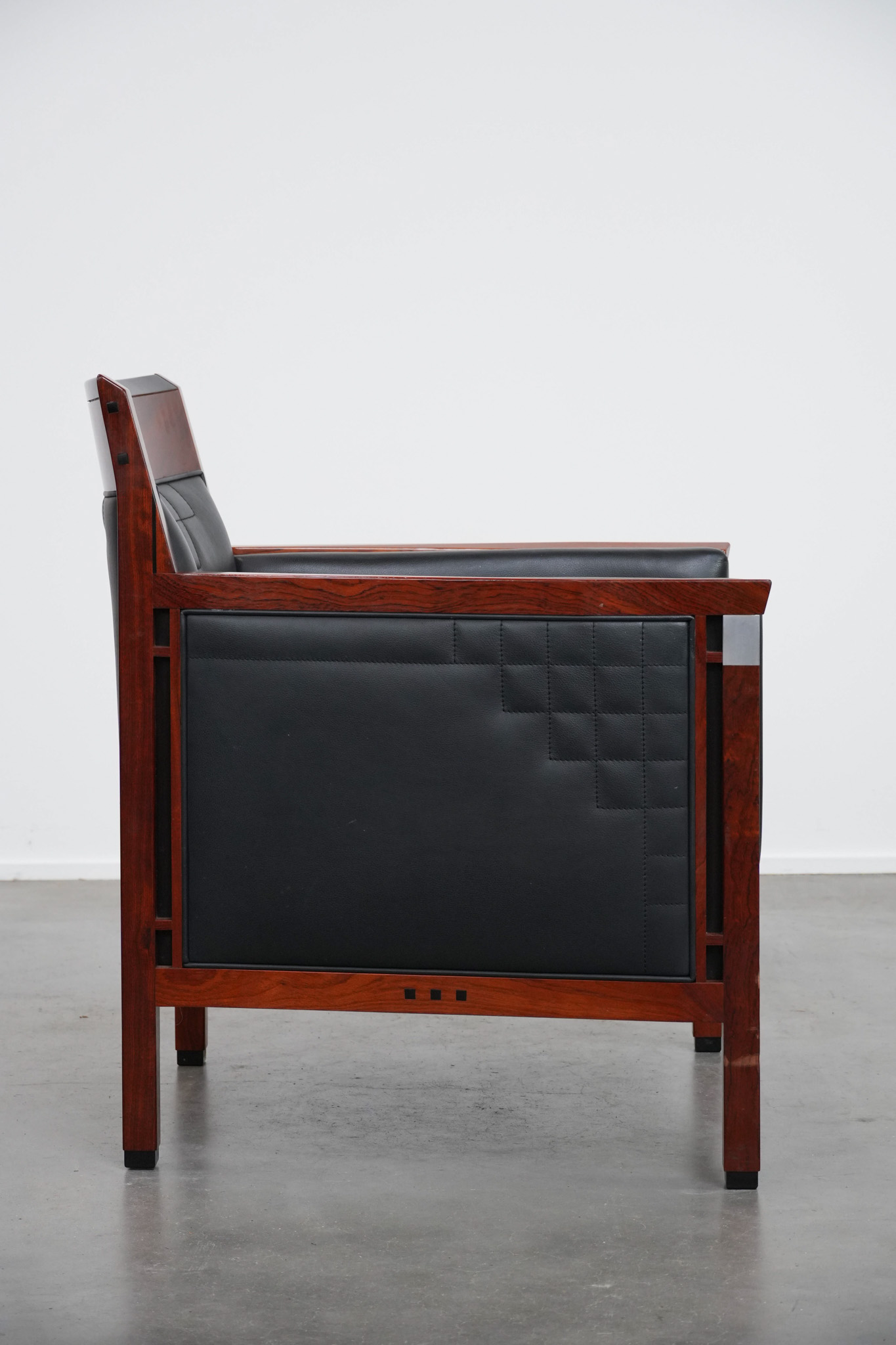 Prachtige Art Deco fauteuil van Schuitema uit de Decoforma serie met sierlijke stiksels - Afbeelding 3