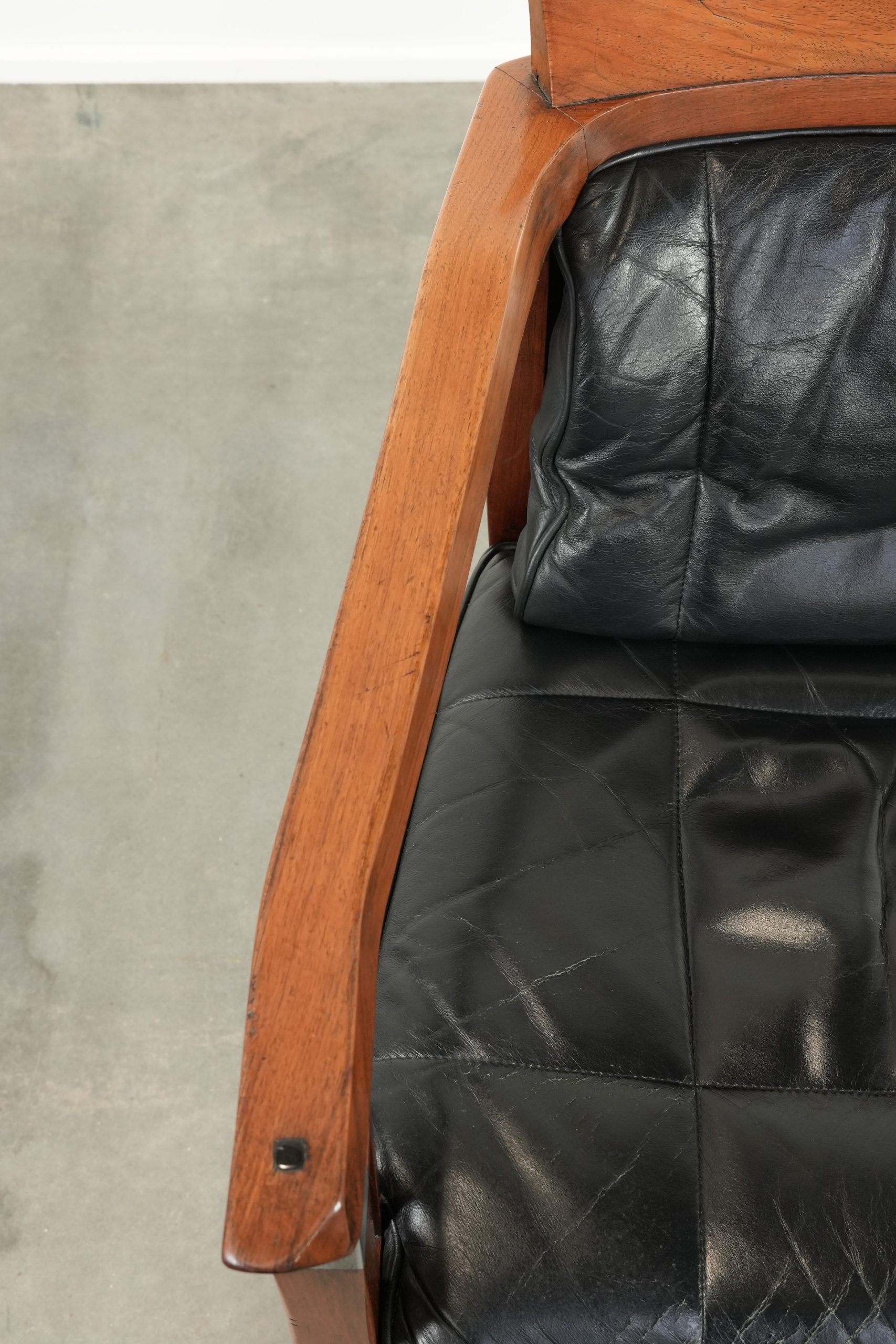 Luxe zwart lederen Schuitema Art Deco design eetkamer/ bijzet/ bureaustoel uit de Decoforma serie met armleuningen - Afbeelding 7