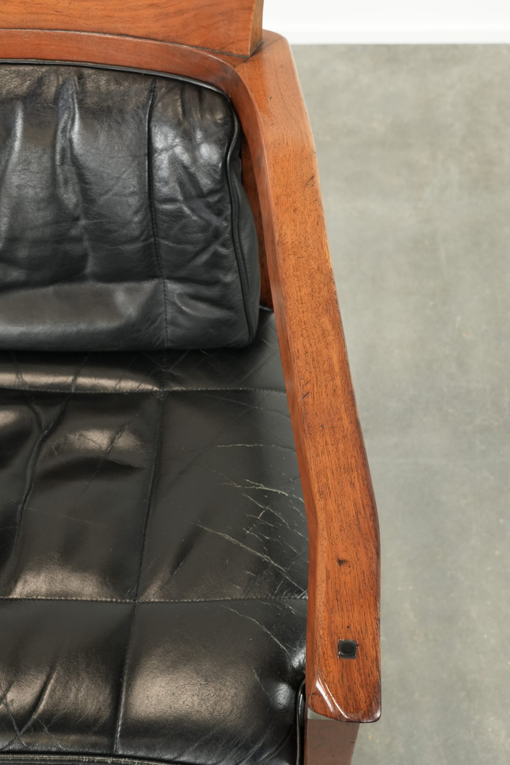 Luxe zwart lederen Schuitema Art Deco design eetkamer/ bijzet/ bureaustoel uit de Decoforma serie met armleuningen - Afbeelding 8