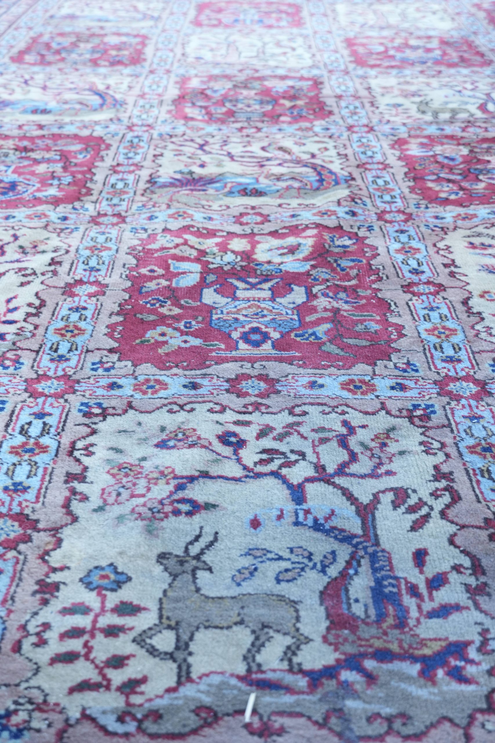 Groot vloerkleed in oosterse stijl met sierlijke patronen en mooie kleuren 397x304cm - Afbeelding 4