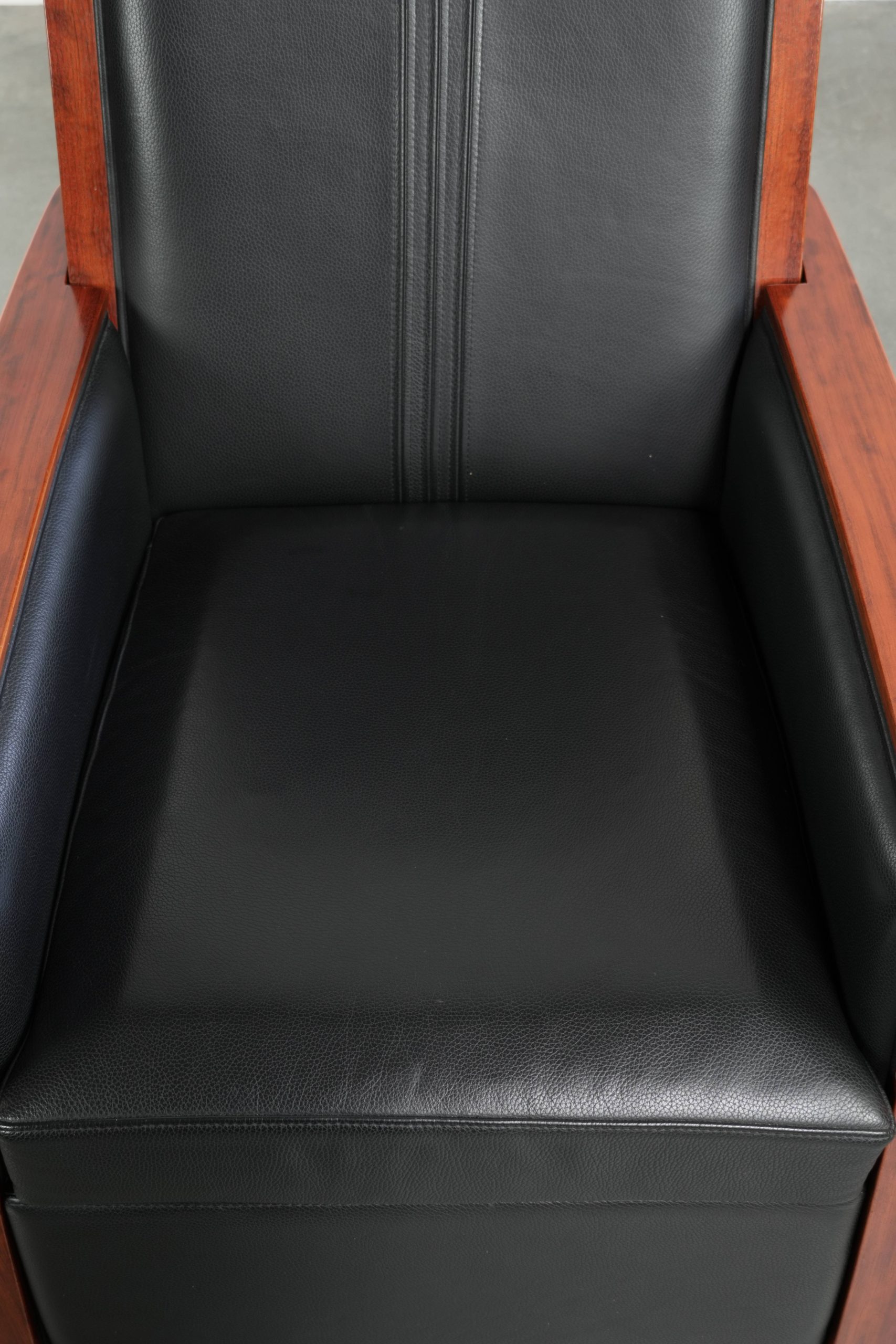 Luxe elektrisch verstelbare Schuitema Art Deco design relaxfauteuil uit de Decoforma serie met zwart rundleer - Afbeelding 9