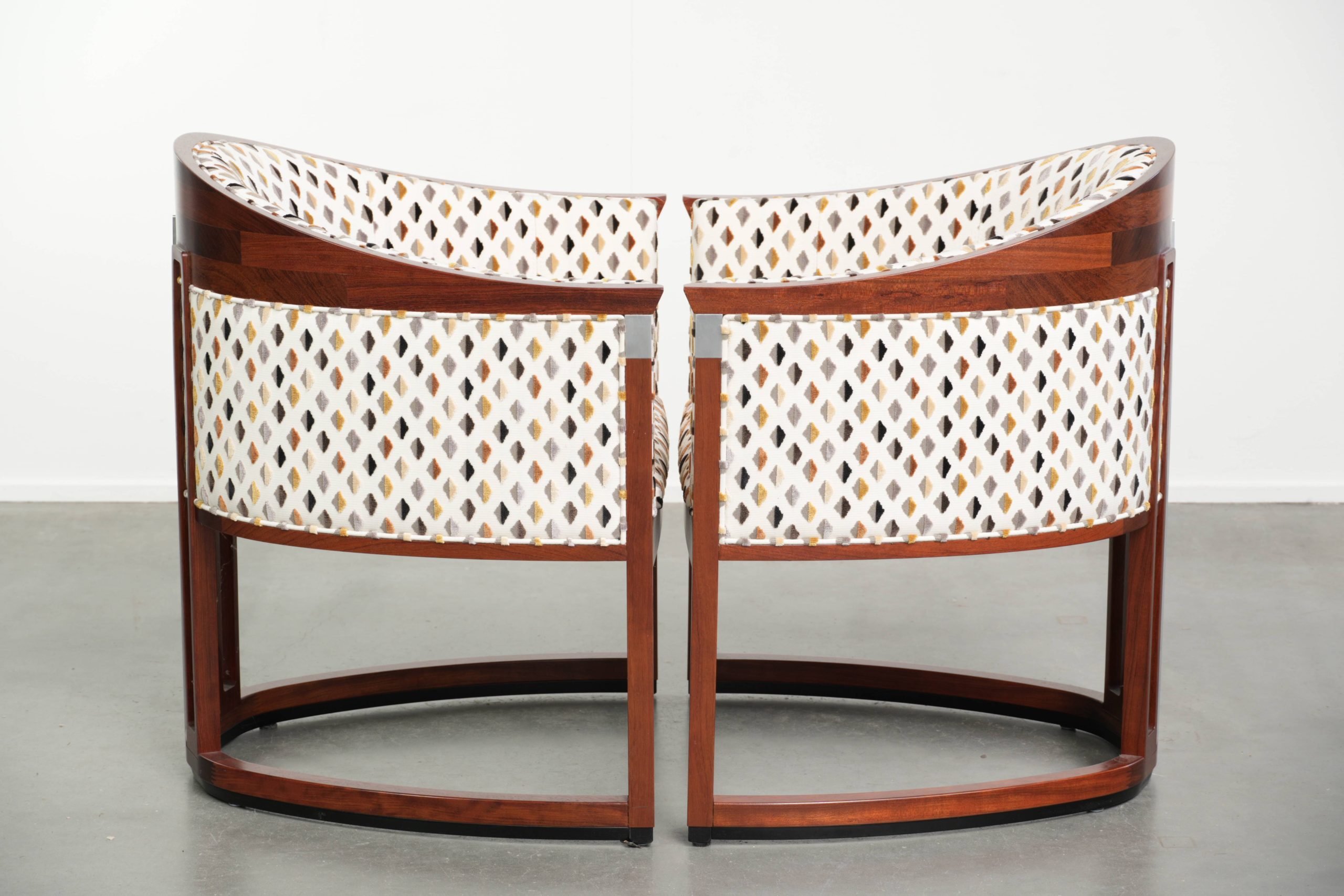 Unieke Art Deco design Schuitema fauteuils/ bijzetstoelen uit de Decoforma serie met een prachtige stoffen bekleding - Afbeelding 2