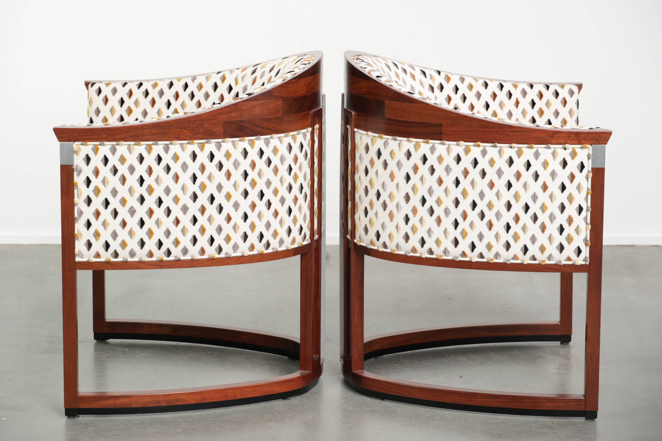 Unieke Art Deco design Schuitema fauteuils/ bijzetstoelen uit de Decoforma serie met een prachtige stoffen bekleding - Afbeelding 4