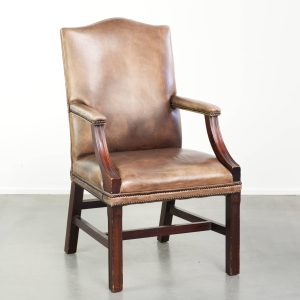 Rundleren Gainsborough bureau/ bijzetstoel in Engelse stijl uit de 20e eeuw met een luxe uitstraling