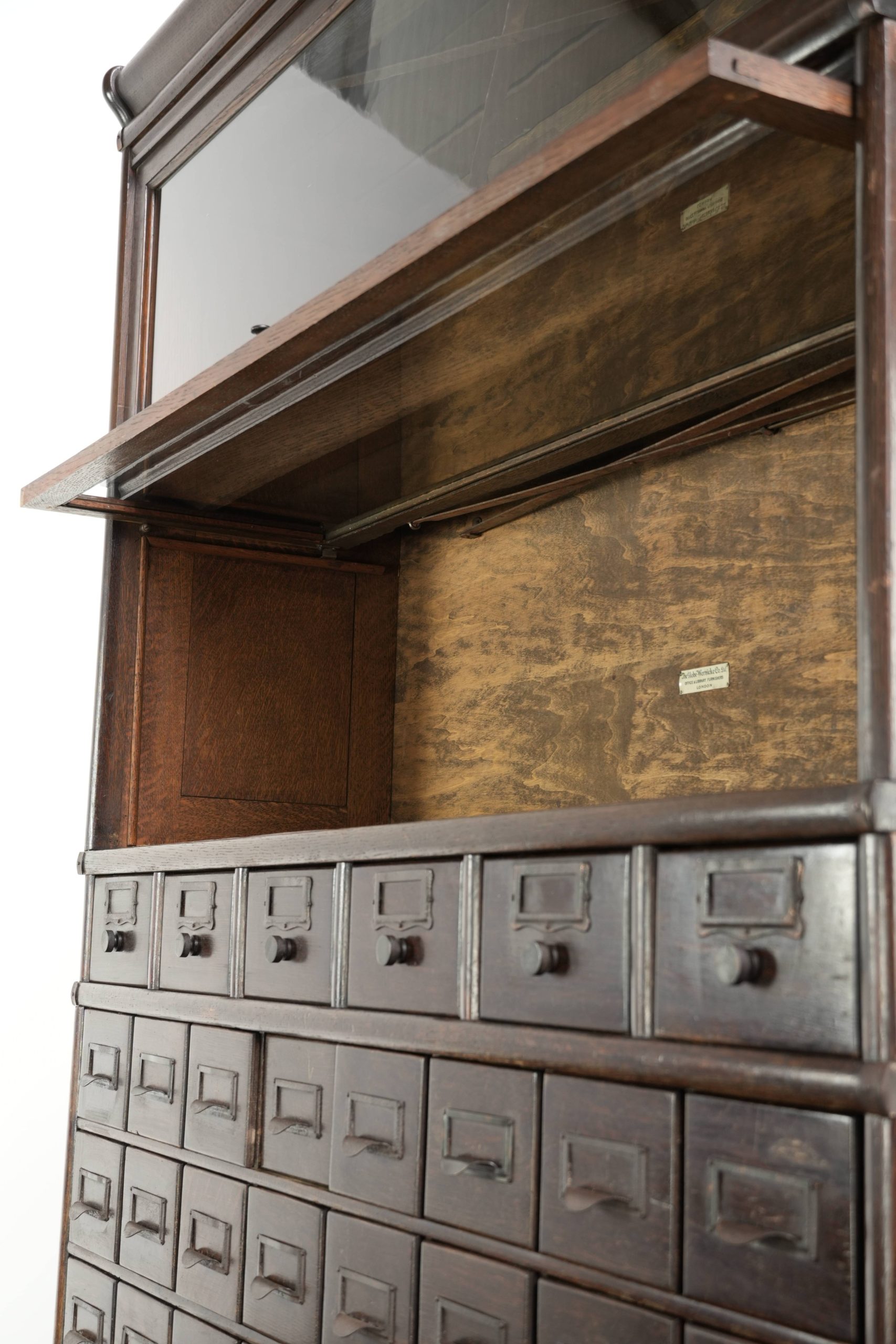 Unieke en zeer originele 19e eeuwse globe Wernicke modulaire notaris/ kantoor/ apothekerskast - Afbeelding 6