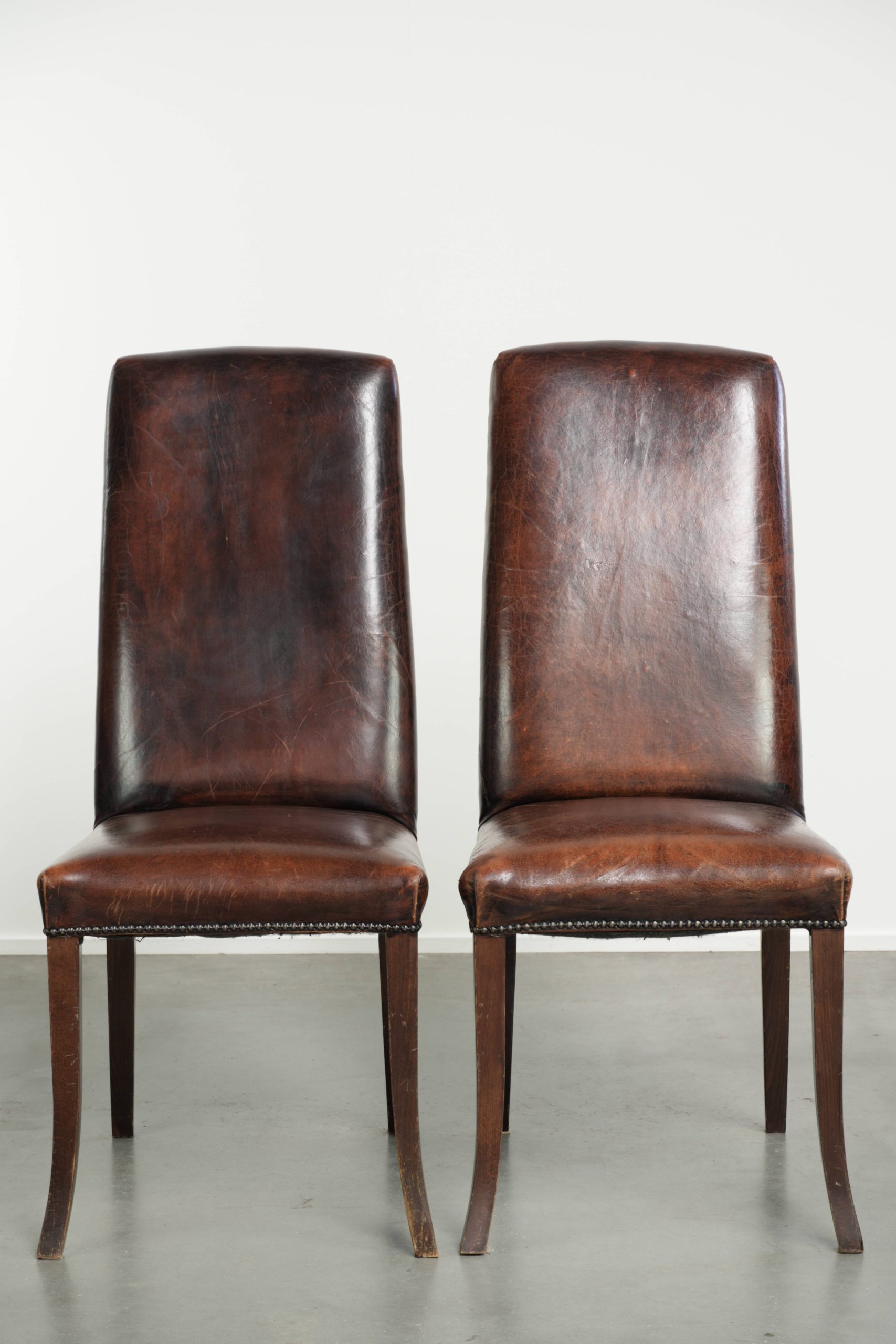 Prachtige karaktervolle set van 6 schapenleren eetkamerstoelen met de mooiste kleuren en een tijdloos design - Afbeelding 2