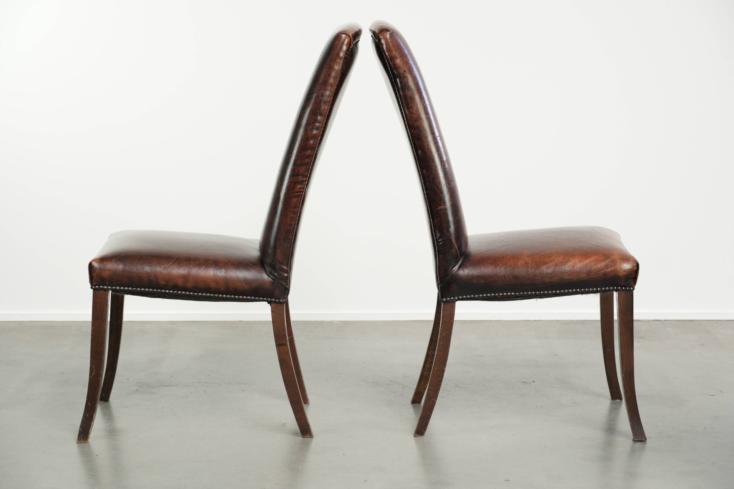 Prachtige karaktervolle set van 6 schapenleren eetkamerstoelen met de mooiste kleuren en een tijdloos design - Afbeelding 5