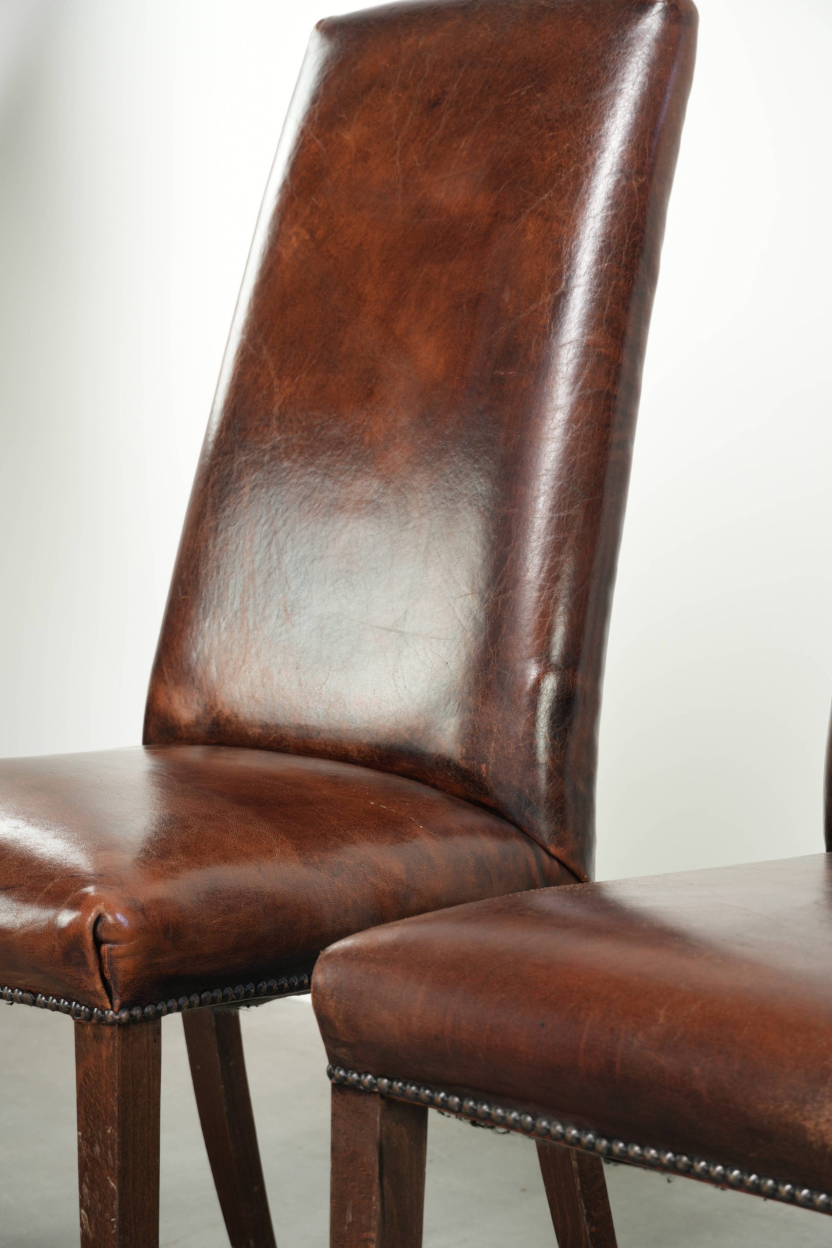 Prachtige karaktervolle set van 6 schapenleren eetkamerstoelen met de mooiste kleuren en een tijdloos design - Afbeelding 14