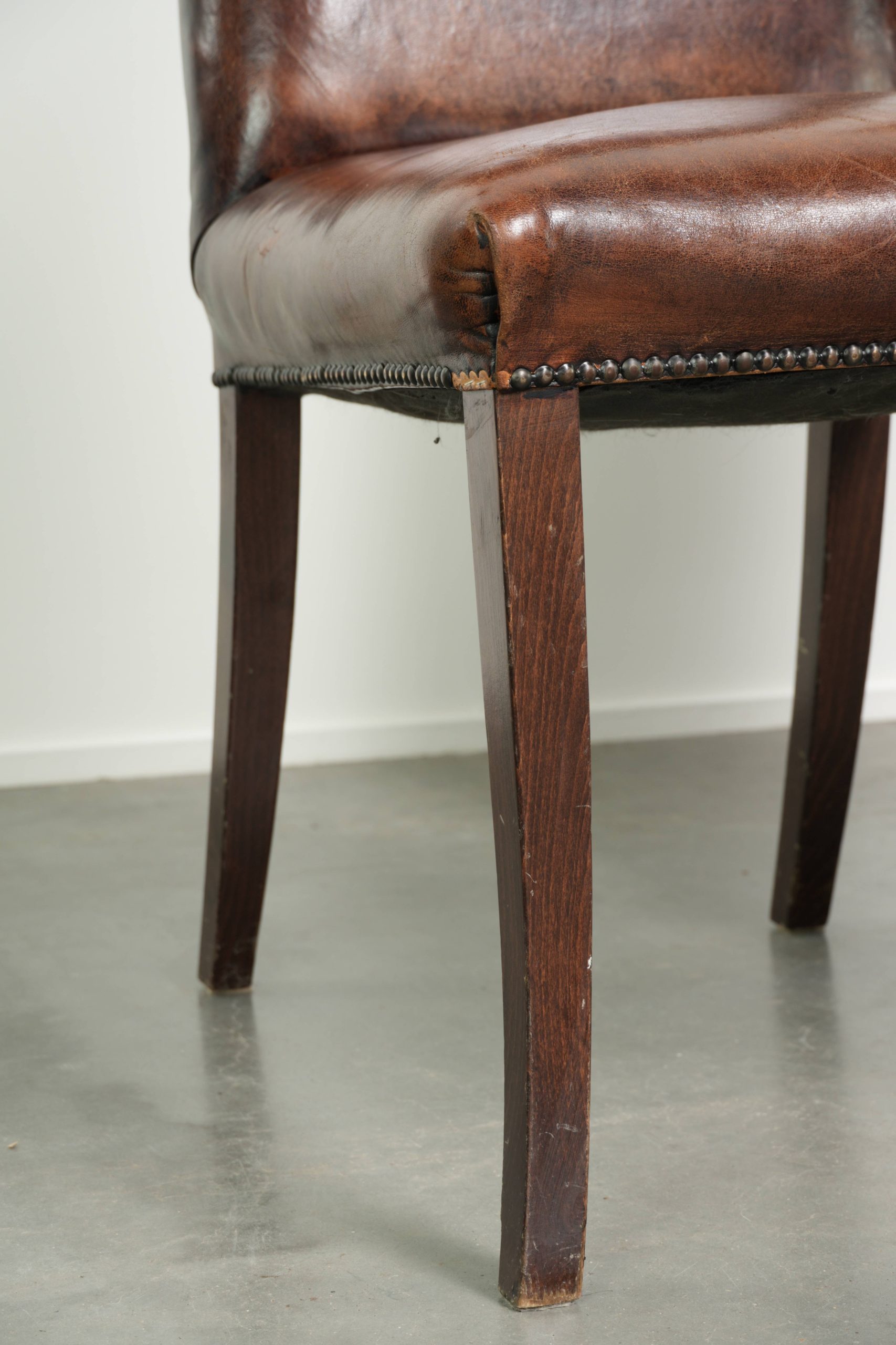 Prachtige karaktervolle set van 6 schapenleren eetkamerstoelen met de mooiste kleuren en een tijdloos design - Afbeelding 16