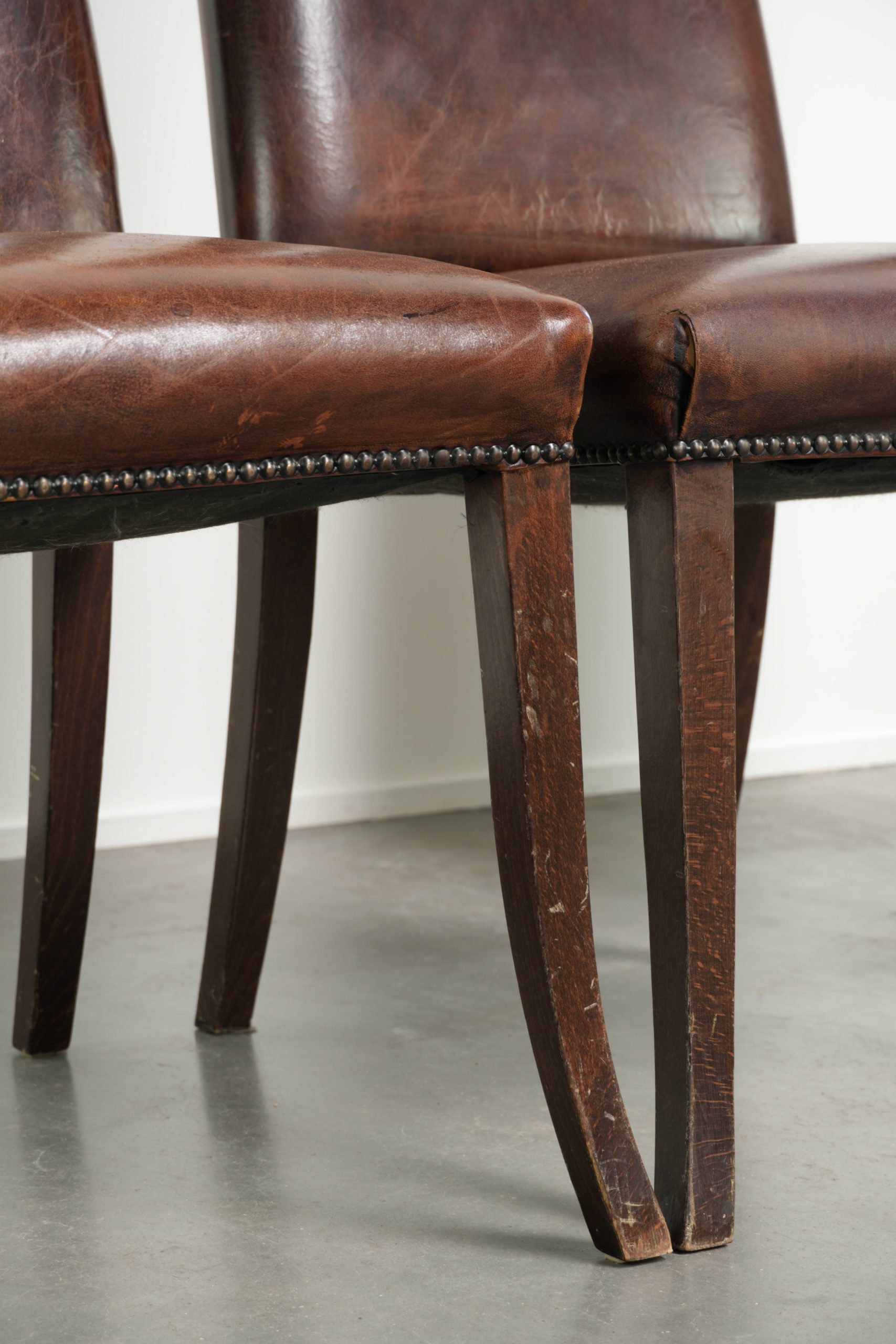 Prachtige karaktervolle set van 6 schapenleren eetkamerstoelen met de mooiste kleuren en een tijdloos design - Afbeelding 17