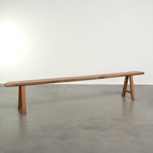 Antieke Franse houten halbank/boeren bank met een mooi patina