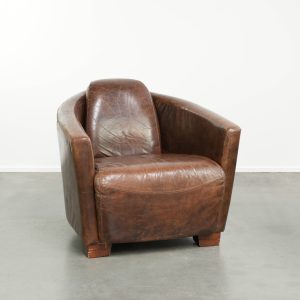Rundleren armchair in Aviator design met een mooi patina en een warme uitstraling