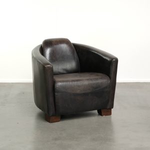 Aviator design armchair van generfd rundleer met een comfortabele zit