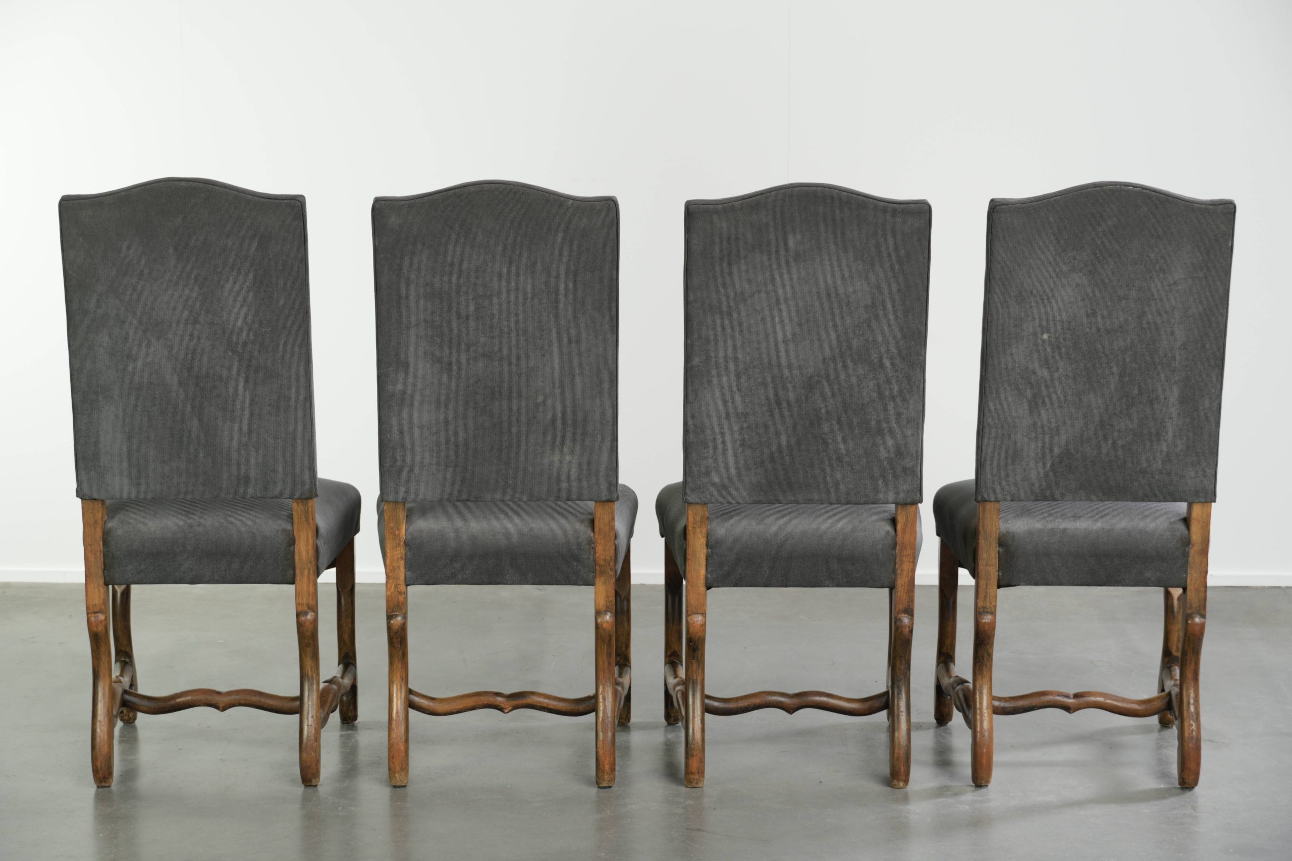 Set van 4 Os de Mouton eetkamerstoelen uit eind 19e eeuw met een stoffen zitting en een luxe uitstraling - Afbeelding 3