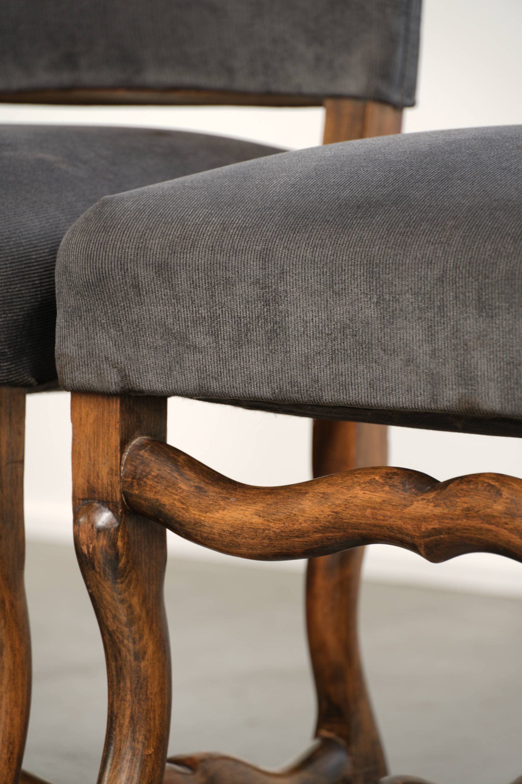 Set van 4 Os de Mouton eetkamerstoelen uit eind 19e eeuw met een stoffen zitting en een luxe uitstraling - Afbeelding 13